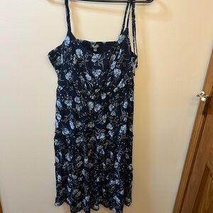Lily Rose XL Blue floral midi spaghetti strap dress
